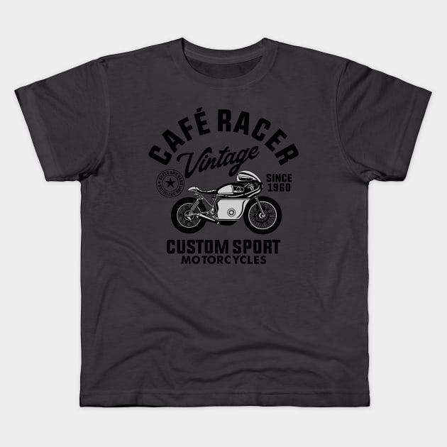 CAFE RACER MOTORCYCLES Kids T-Shirt by beanbeardy